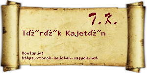 Török Kajetán névjegykártya